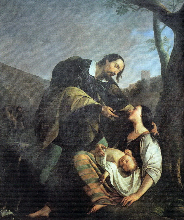 San Rocco e gli appestati - 1851 - olio su tela cm. 185x160 - Chiesa parrocchiale di San Giovanni Battista - Albegno (BG)